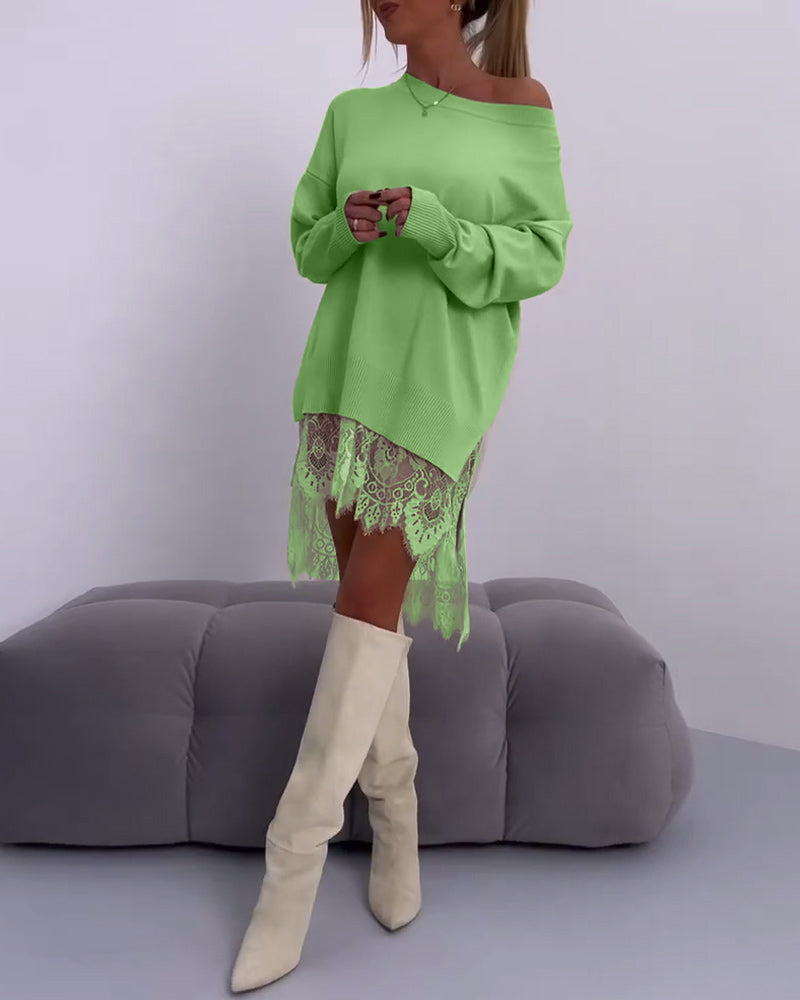 LOUELLA - FITTED OFF-SHOULDER SWEATER TOP