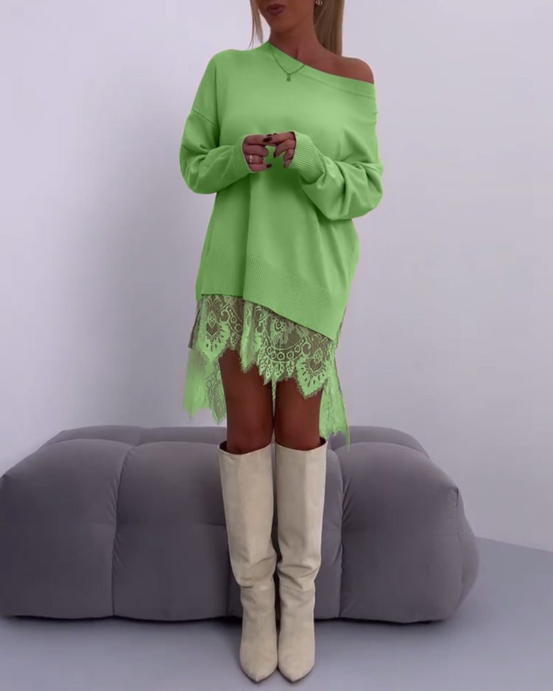 LOUELLA - FITTED OFF-SHOULDER SWEATER TOP