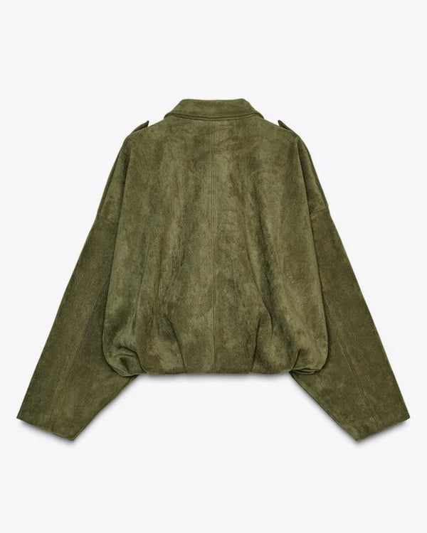 ADA - FAUX SUEDE BOMBER JACKET