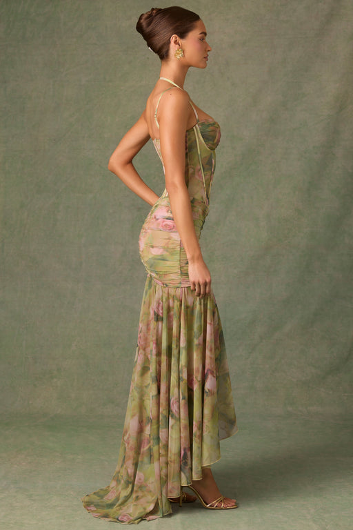 SAANVI - ASYMMETRICAL LONG DRESS WITH THIN STRAPS