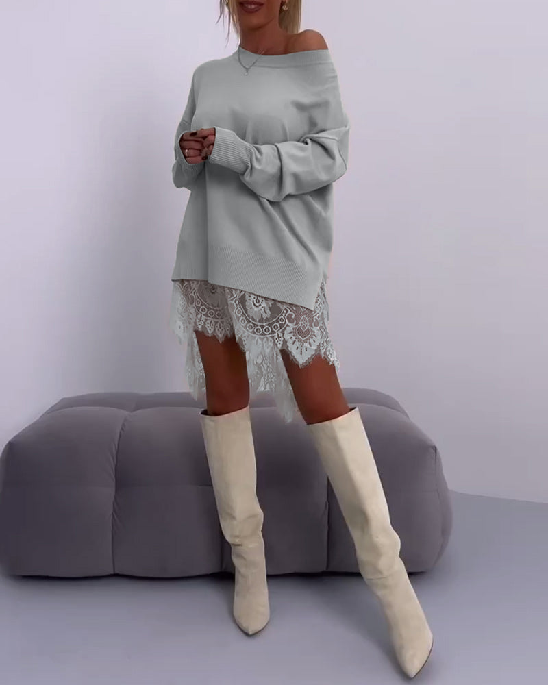 LOUELLA - FITTED OFF-SHOULDER SWEATER TOP