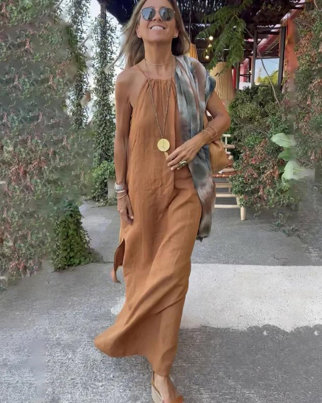 AGATHA – LINEN BLEND MAXI DRESS