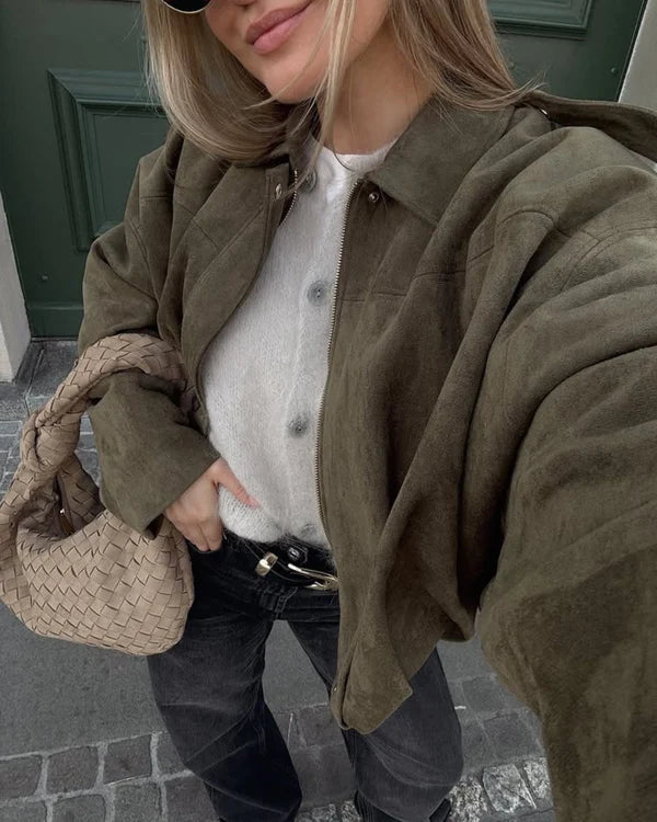 ADA - FAUX SUEDE BOMBER JACKET