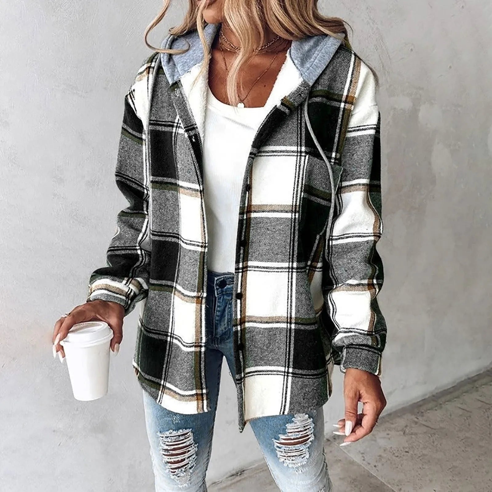 MAGIE - PLAID BUTTON-UP JACKET