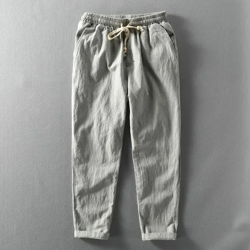 COREY - RELAXED LINEN PANTS WITH DRAWSTRING