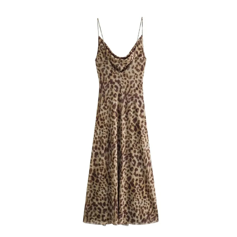JAMILLA - LEOPARD-INSPIRED STRAPPY MAXI DRESS