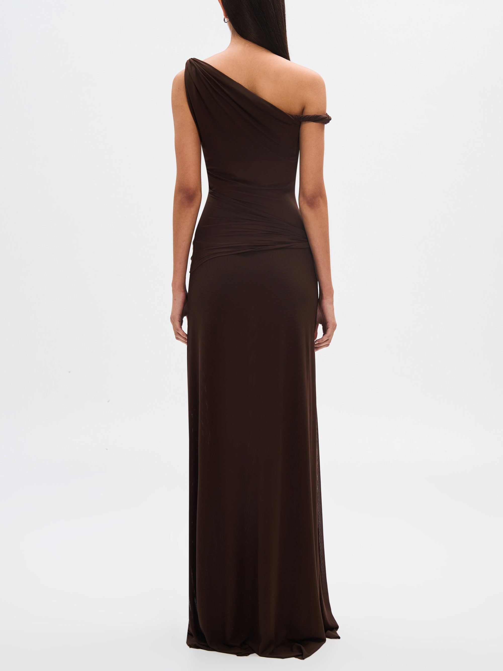 UNSURE - MOCHA TEXTURED WEAVE MAXI DRESS