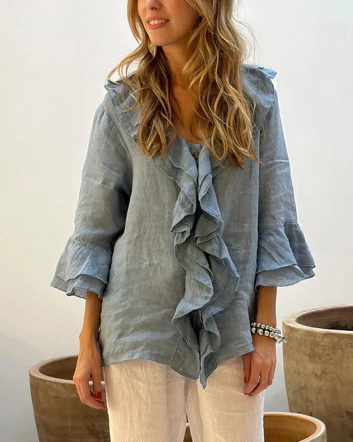 AVRIL - FLOWY RUFFLE BLOUSE
