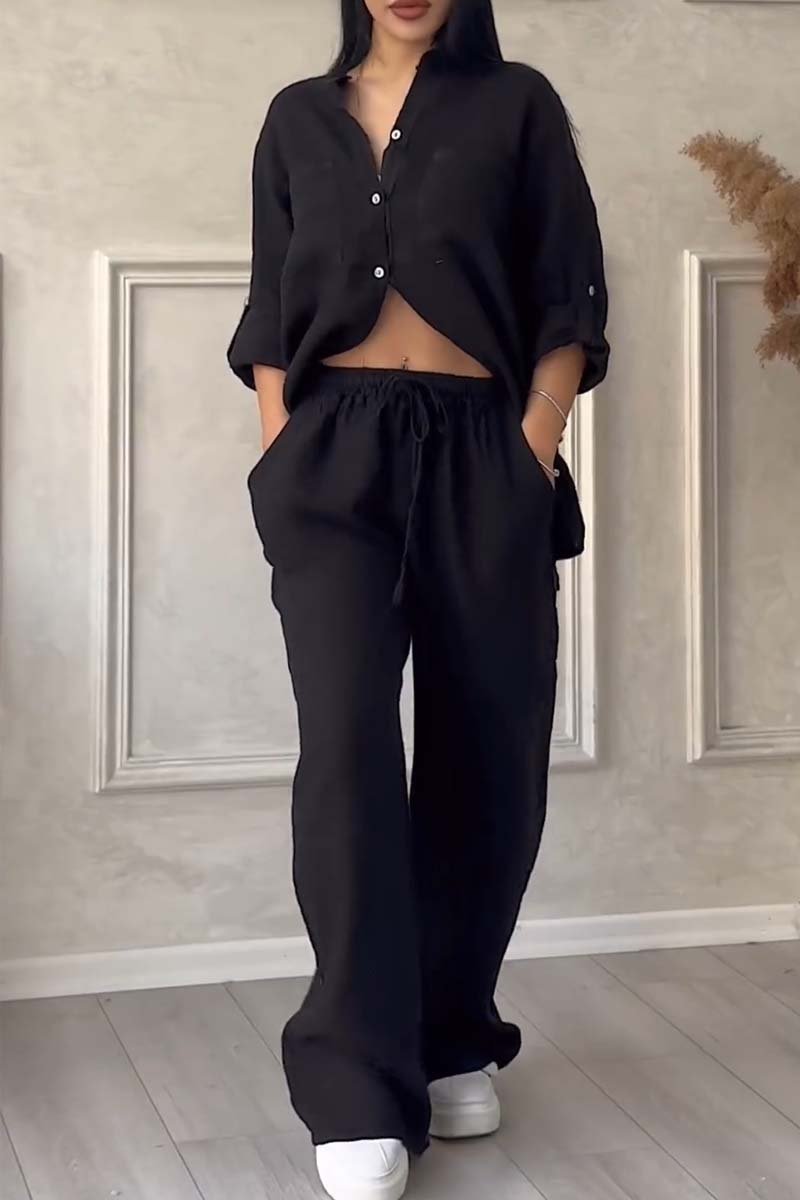 Fara | Luxe Cotton & Linen Ensemble β Shirt & Trousers Set