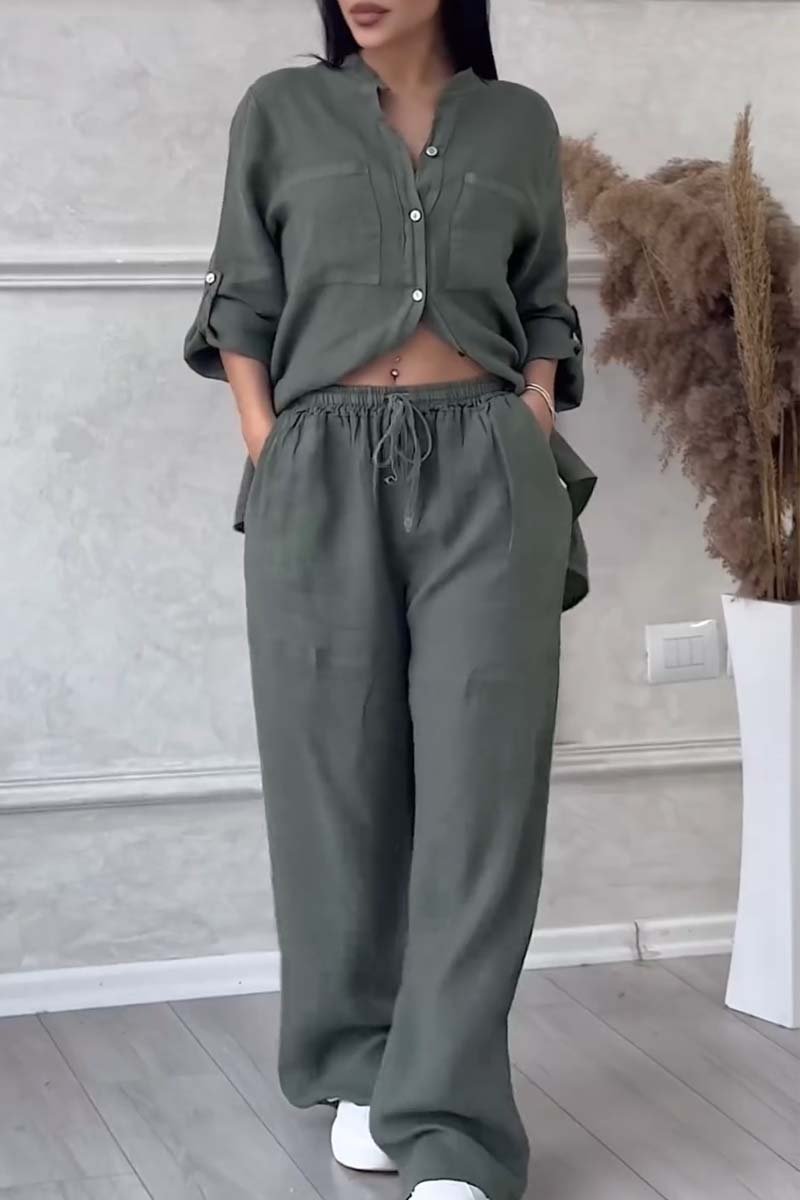 Fara | Luxe Cotton & Linen Ensemble β Shirt & Trousers Set
