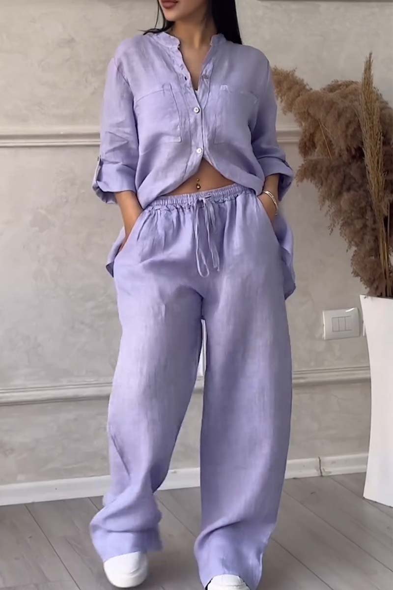 Fara | Luxe Cotton & Linen Ensemble β Shirt & Trousers Set