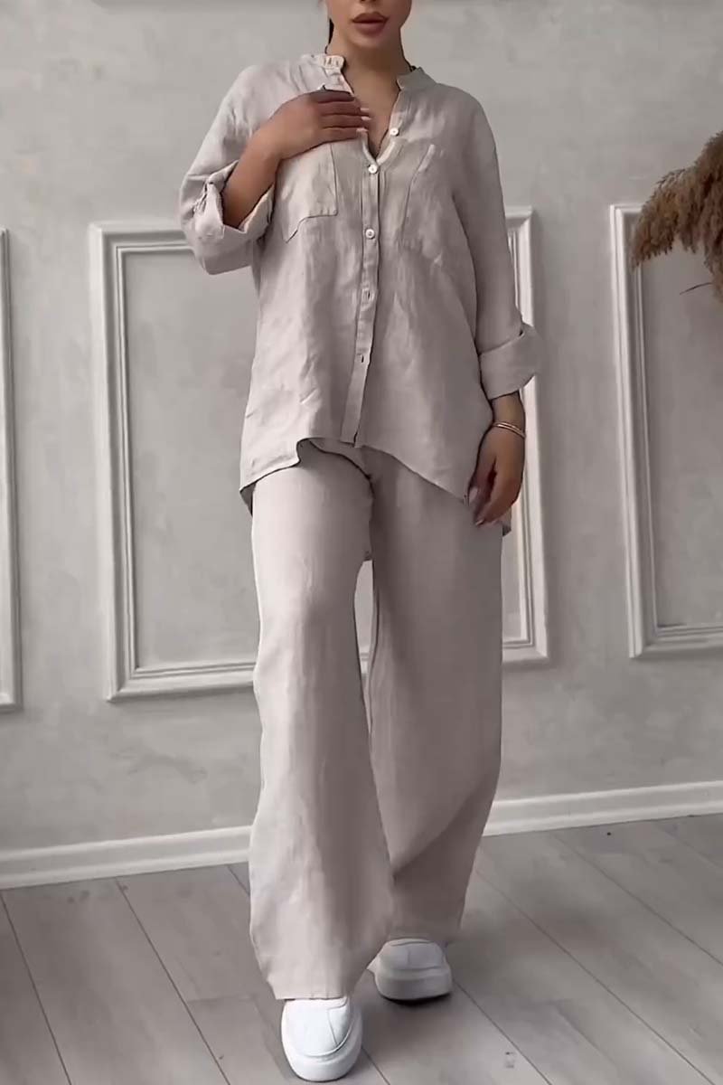 Fara | Luxe Cotton & Linen Ensemble β Shirt & Trousers Set