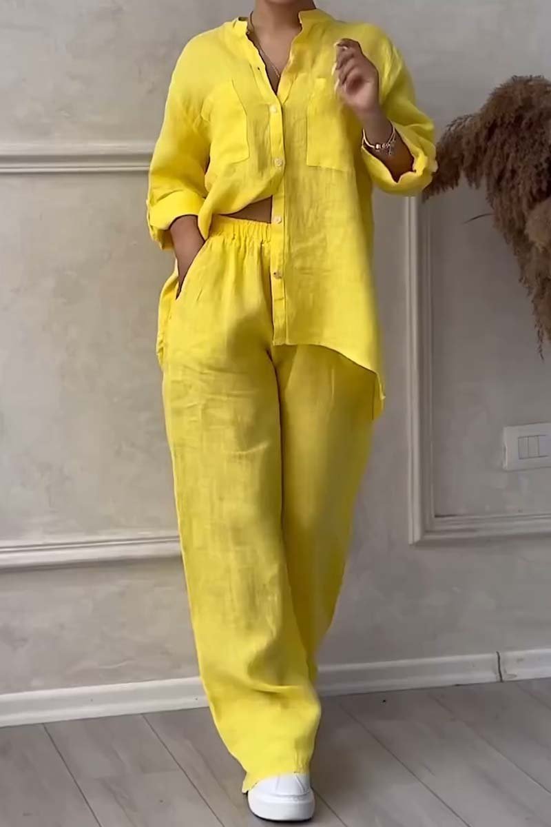 Fara | Luxe Cotton & Linen Ensemble β Shirt & Trousers Set