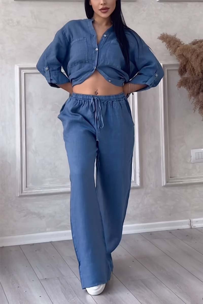 Fara | Luxe Cotton & Linen Ensemble β Shirt & Trousers Set