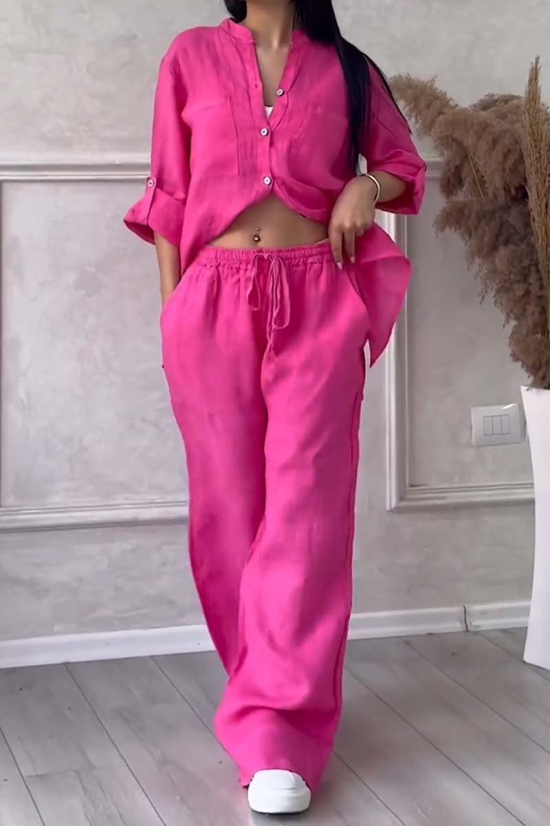 Fara | Luxe Cotton & Linen Ensemble β Shirt & Trousers Set