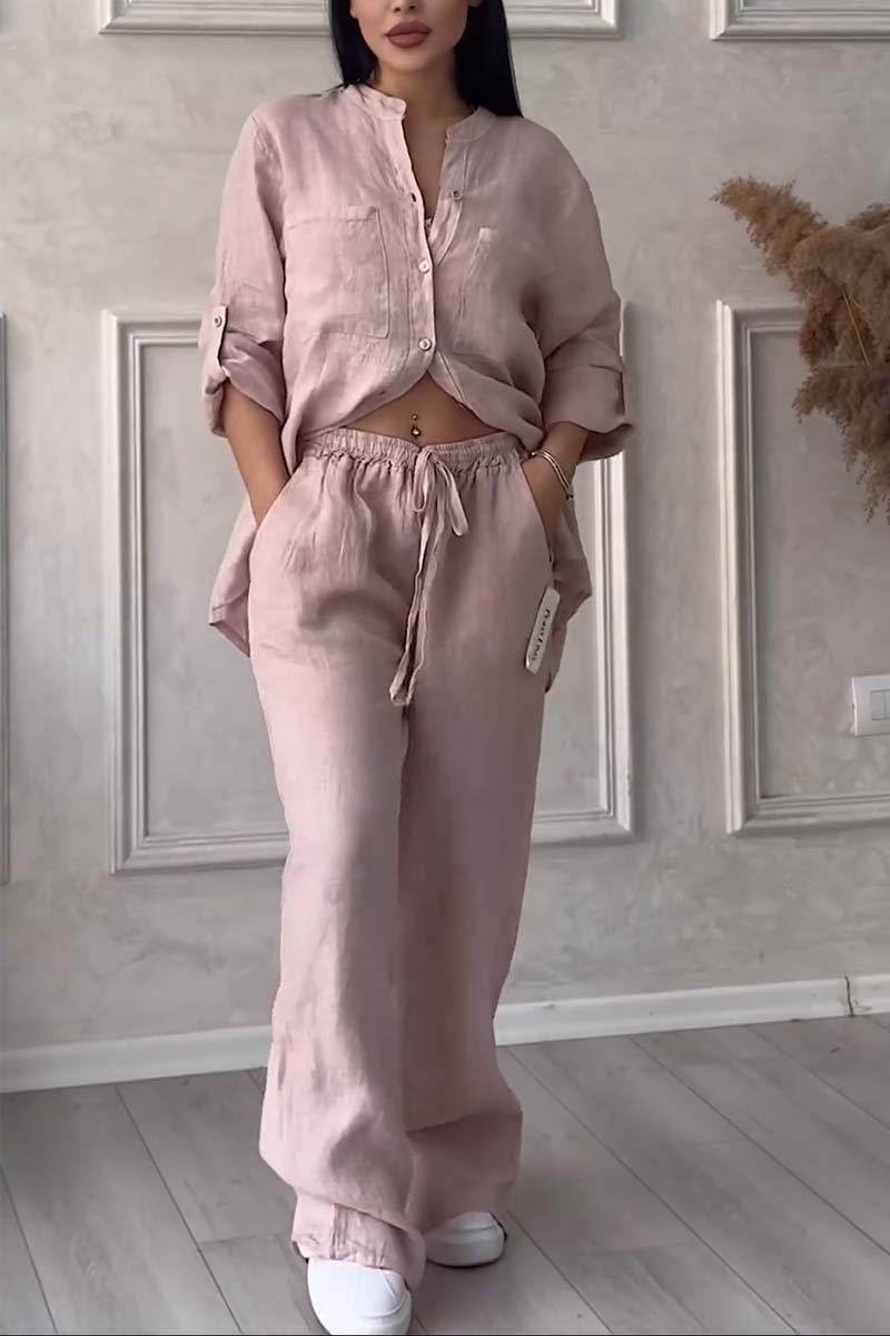 Fara | Luxe Cotton & Linen Ensemble β Shirt & Trousers Set