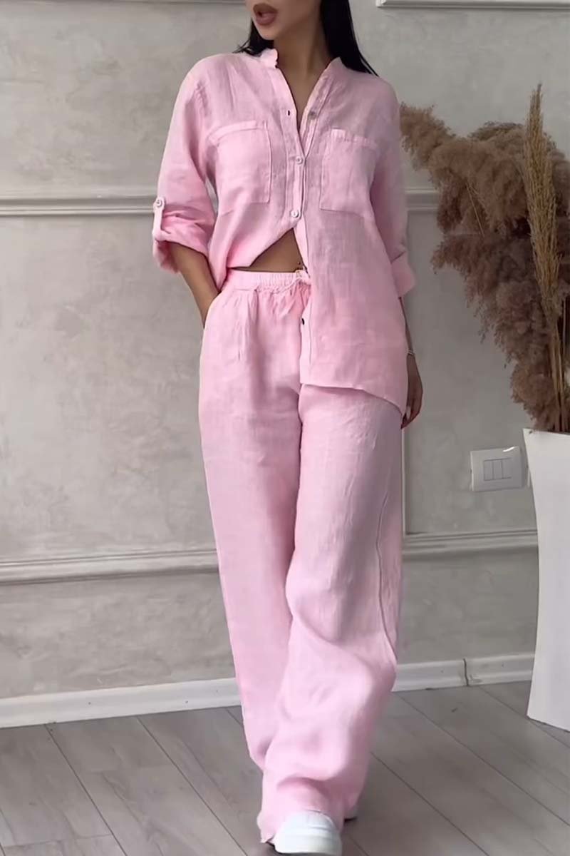 Fara | Luxe Cotton & Linen Ensemble β Shirt & Trousers Set