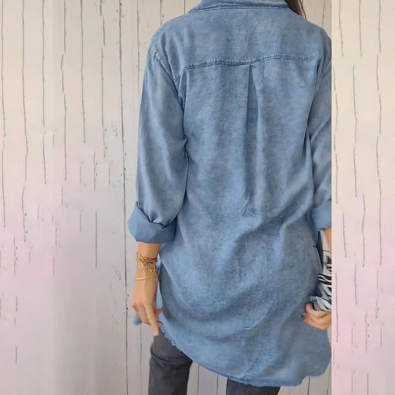 SHAVONNE - SHIRT DENIM WITH LAPEL JACKET