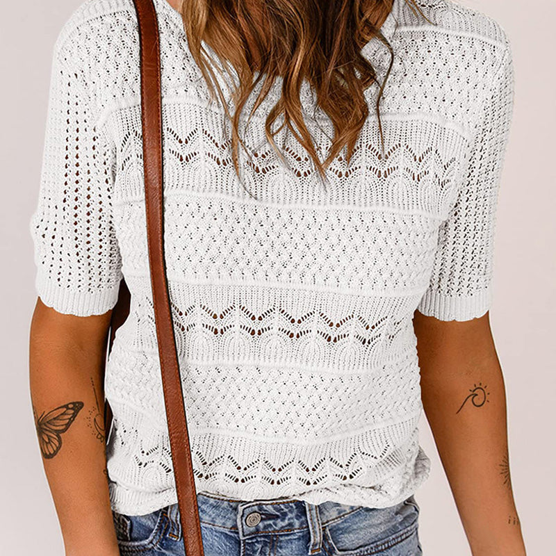 MARICEL – VINTAGE LACE KNIT TOP