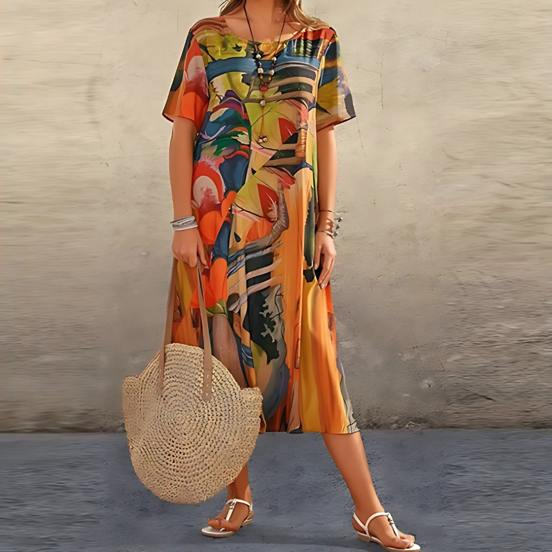ANGELOU - SOFT GRAPHIC DRESS