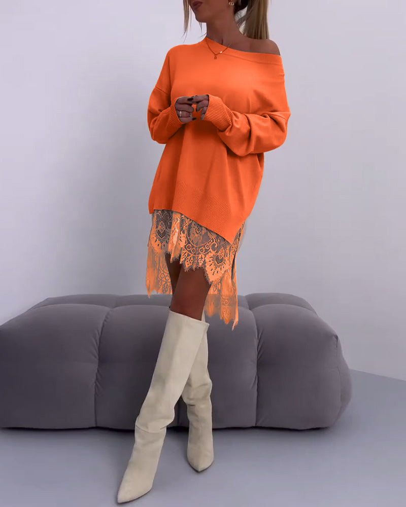 LOUELLA - FITTED OFF-SHOULDER SWEATER TOP