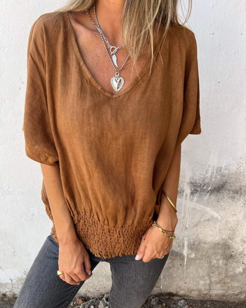 MELINA - CLOSE CUT V NECK TEE