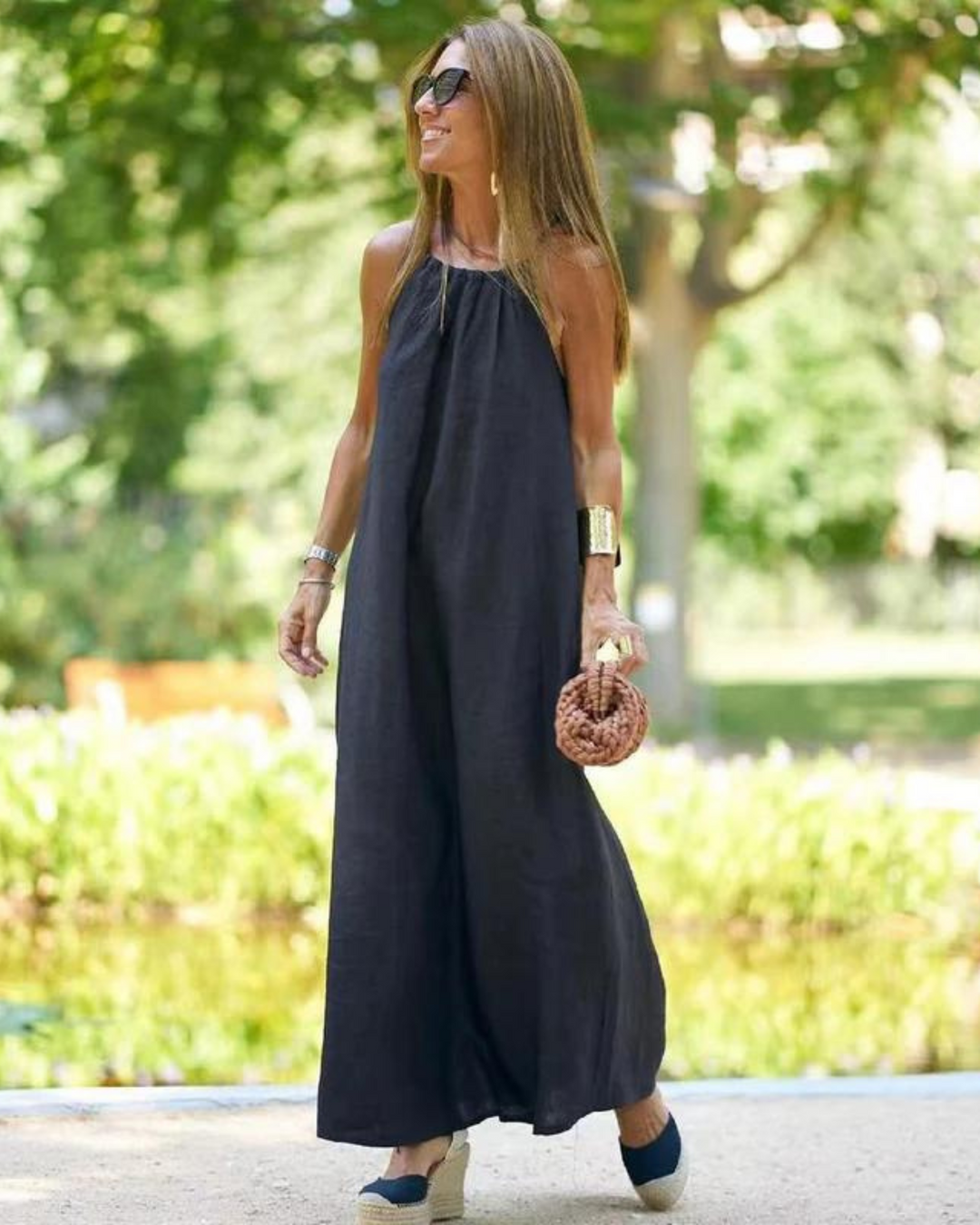AGATHA – LINEN BLEND MAXI DRESS