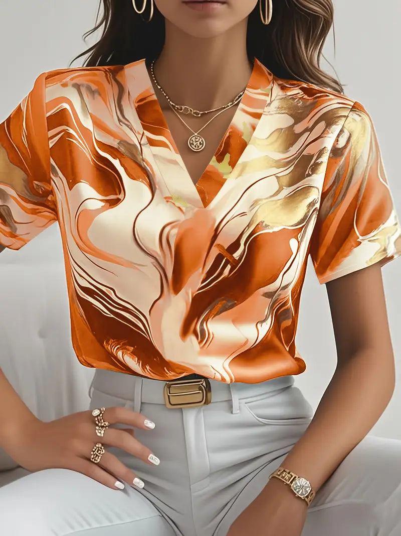 MARILOU - CHIC MARBLE TOUCH BLOUSE
