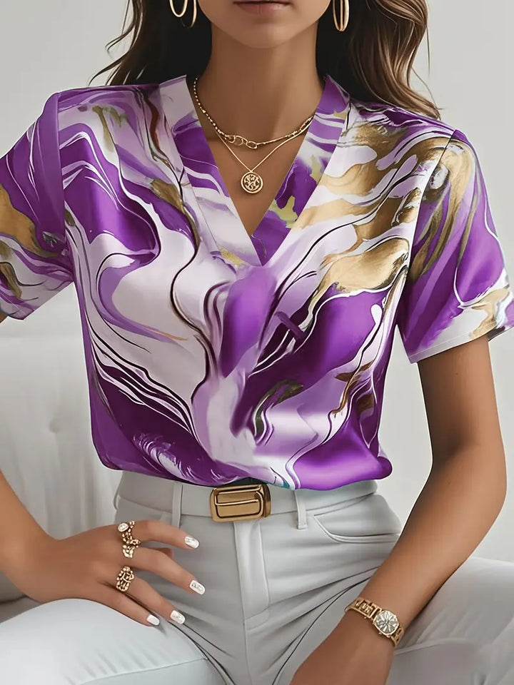 MARILOU - CHIC MARBLE TOUCH BLOUSE