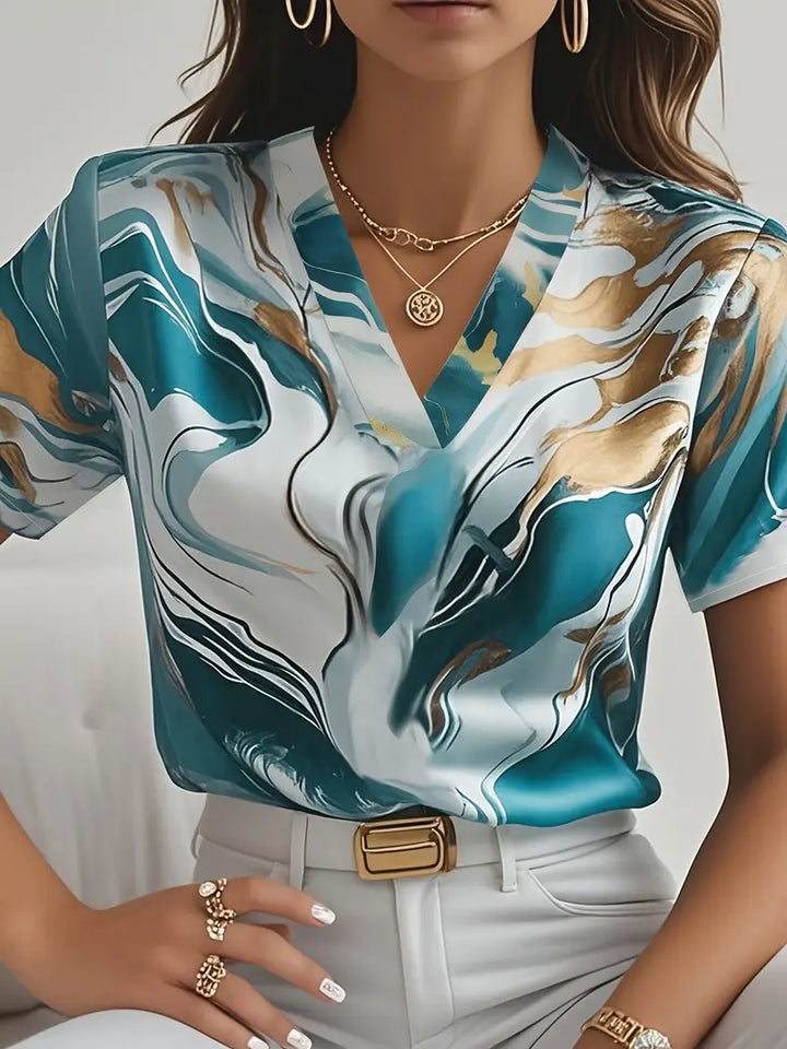MARILOU - CHIC MARBLE TOUCH BLOUSE
