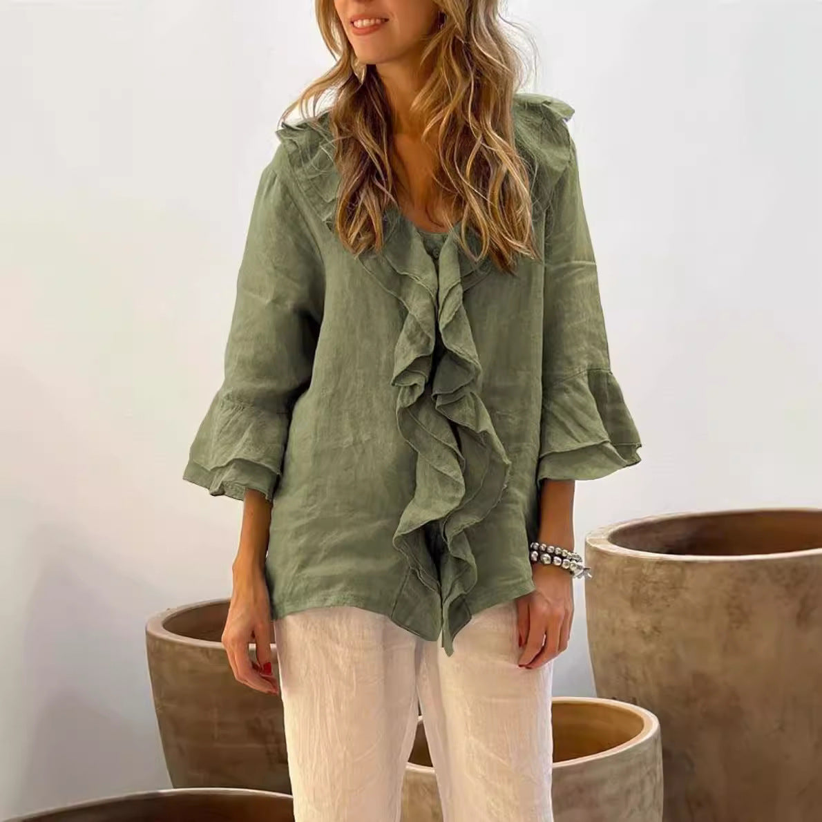 AVRIL - FLOWY RUFFLE BLOUSE