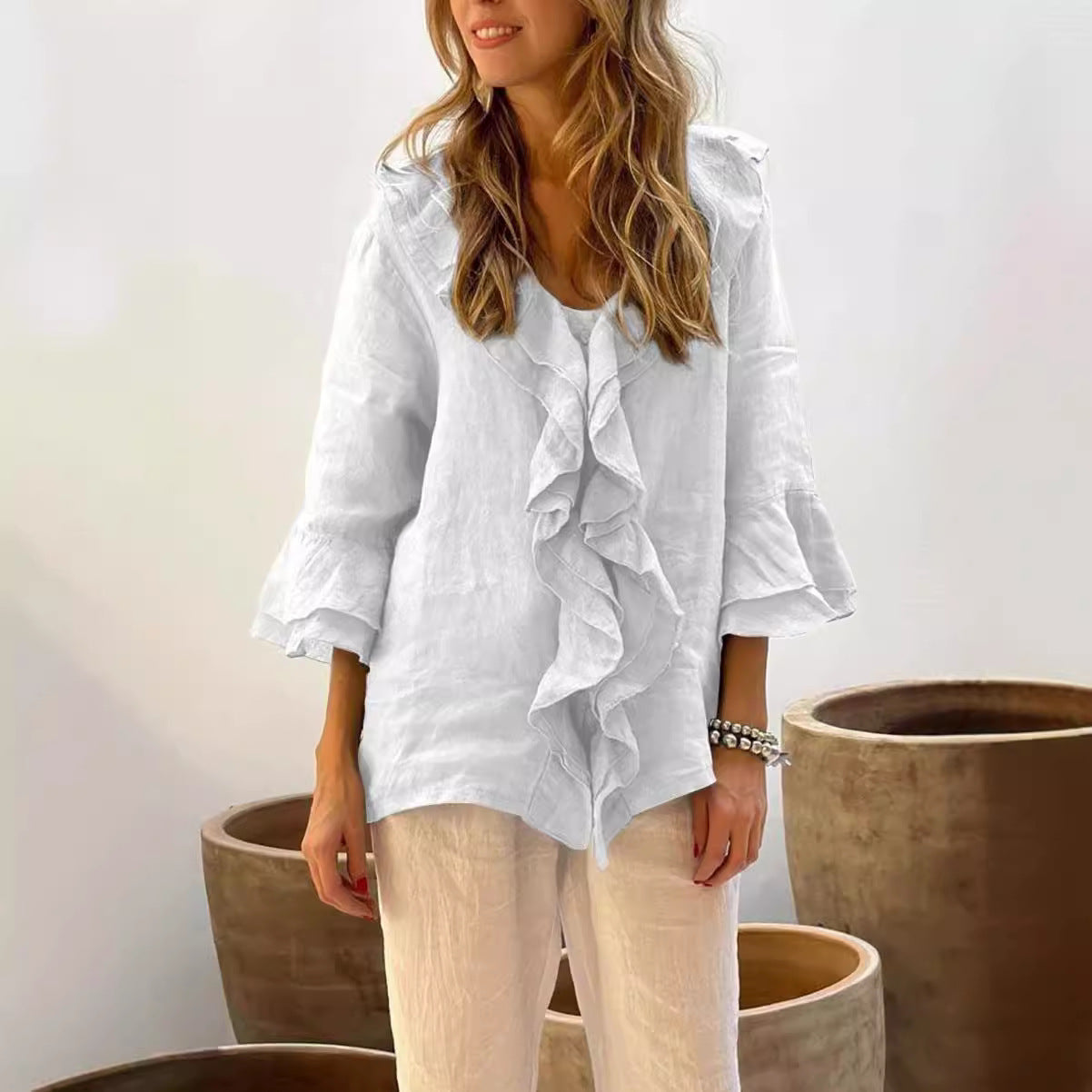 AVRIL - FLOWY RUFFLE BLOUSE