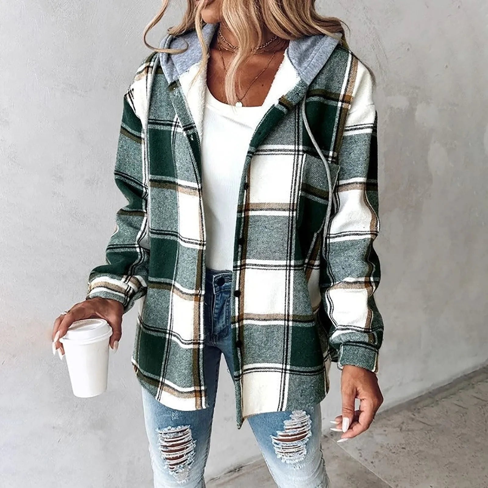 MAGIE - PLAID BUTTON-UP JACKET