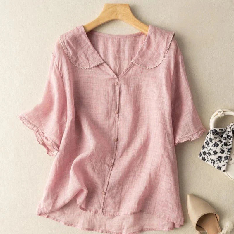 SADIE - CHIC SHORT SLEEVE FASHION BLOUSE