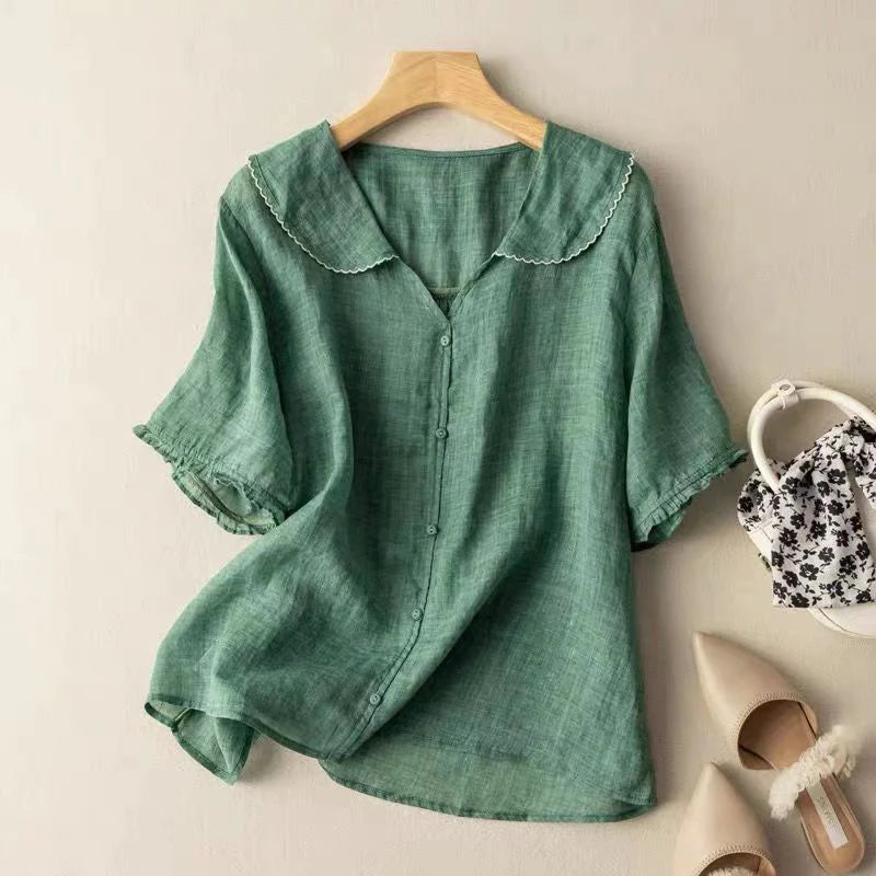 SADIE - CHIC SHORT SLEEVE FASHION BLOUSE