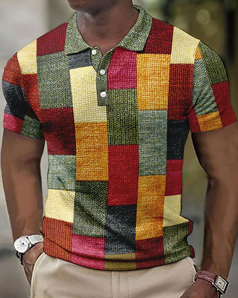 BENETTON - CHECKERED POLO SHIRT