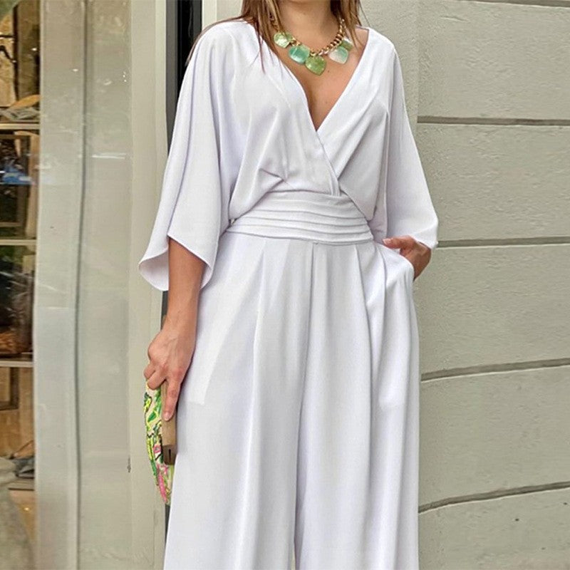 SERAPHINA - SOPHISTICATED V-NECK JUMPSUIT