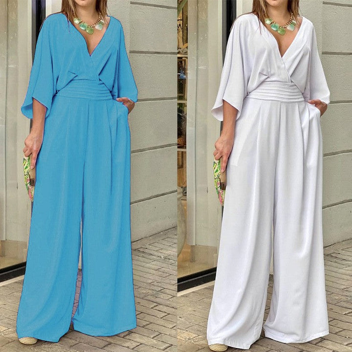 SERAPHINA - SOPHISTICATED V-NECK JUMPSUIT
